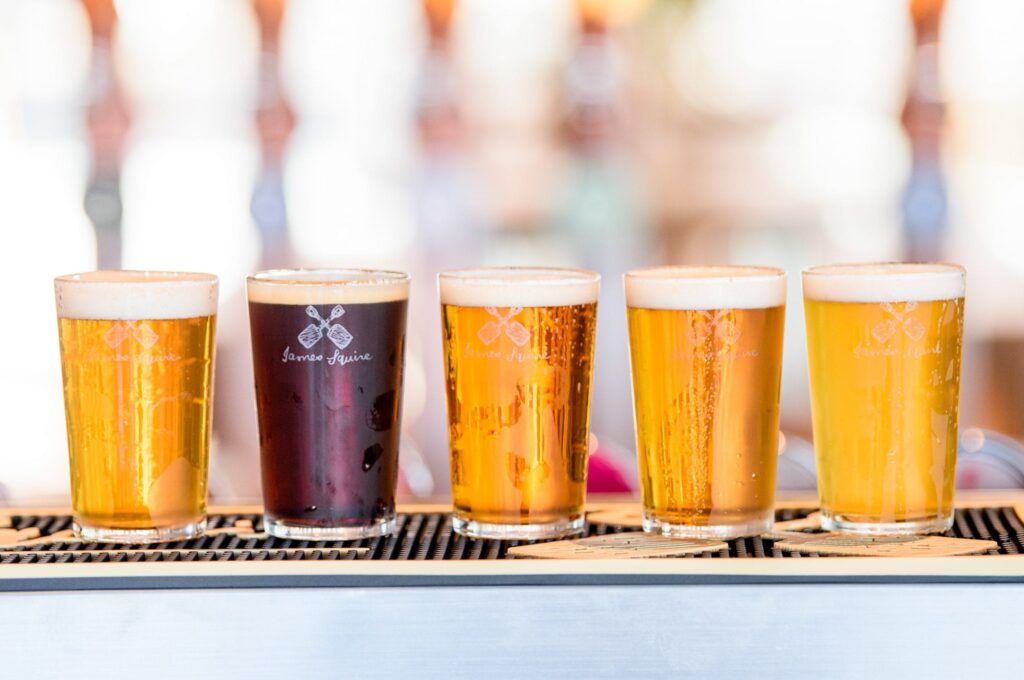 A lineup of beers